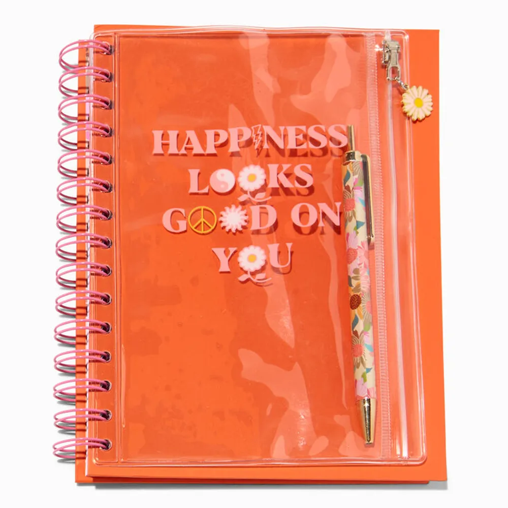 Happiness Spiral Notebook with Pen Pouch
