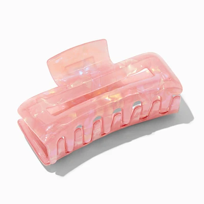 Iridescent Coral Rectangular Hair Claw