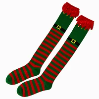 Over The Knee Striped Elf Socks