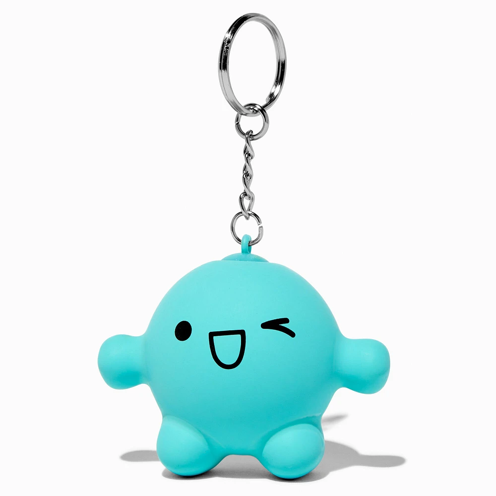 Blue Winking Man Stress Ball Keychain