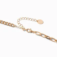 Gold-tone Tassel Lasso Pendant Necklace