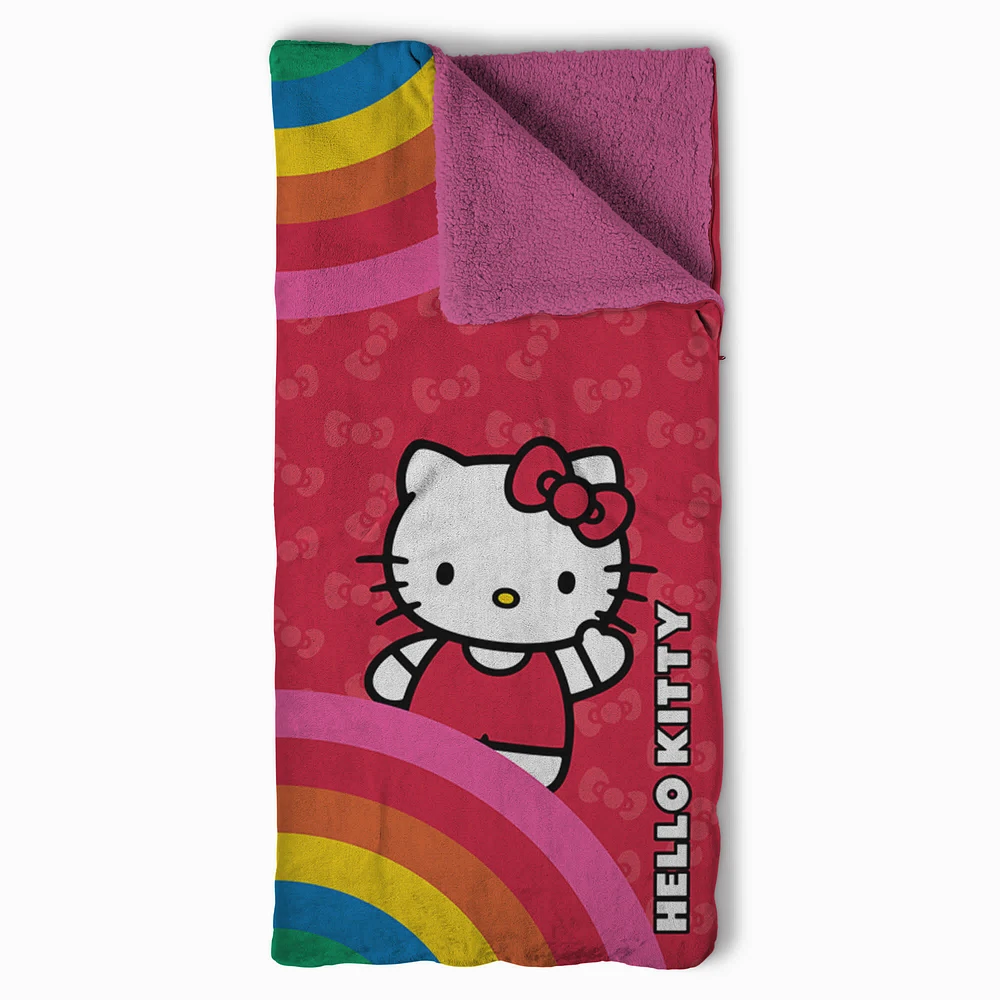 Hello Kitty® Pink Pride Silk Touch Throw Blanket Sherpa Slumber Bag (ds)