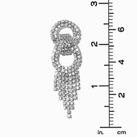 Rhinestone Figure Eight 2.5" Drop Earrings
