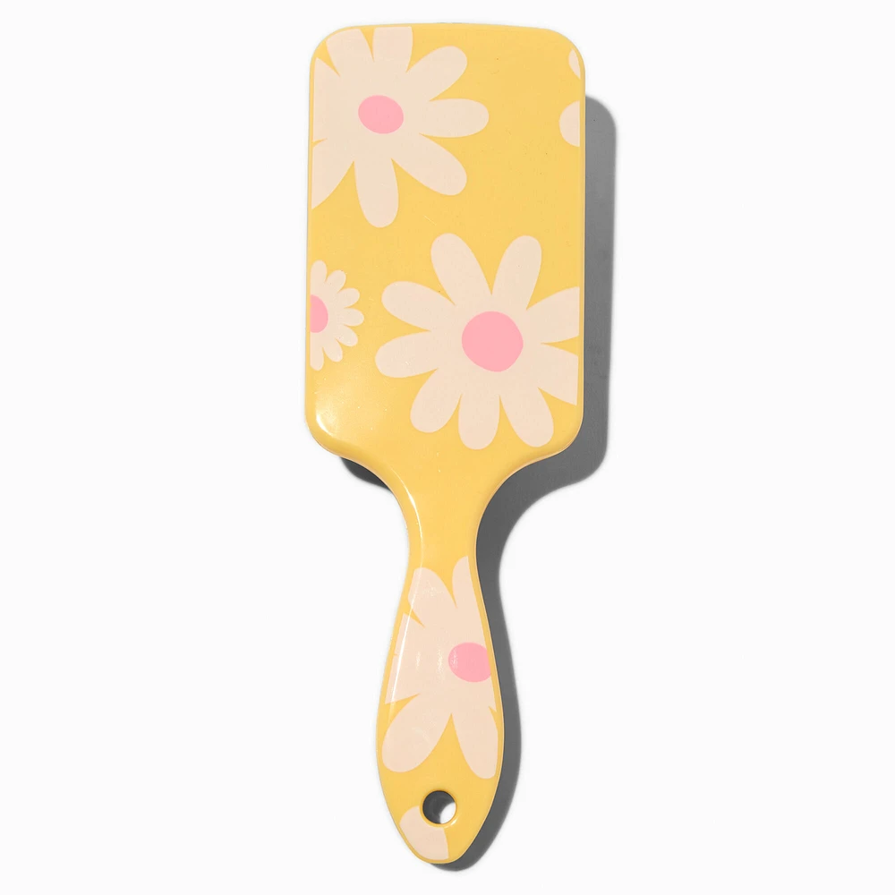 Yellow Daisy Paddle Hair Brush