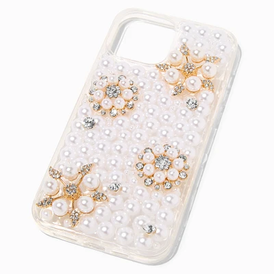 Crystal & Pearl Flowers Bling Phone Case - Fits iPhone® 13 Pro Max