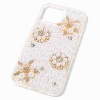 Crystal & Pearl Flowers Bling Phone Case - Fits iPhone® 13 Pro Max