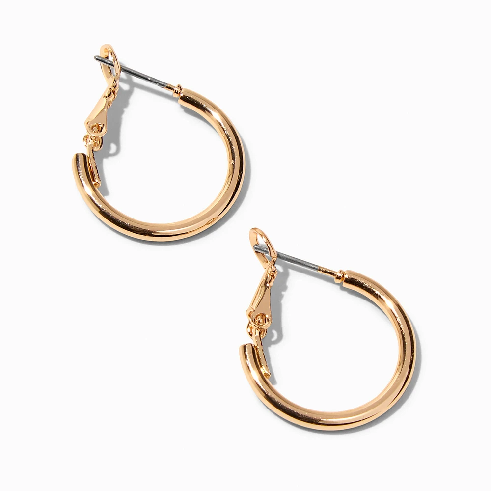 Gold 20MM Tube Hoop Earrings