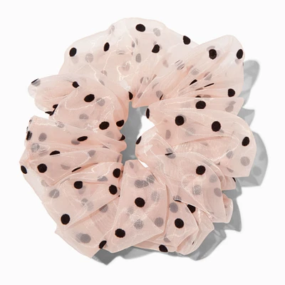 Giant Blush Pink Polka Dot Hair Scrunchie