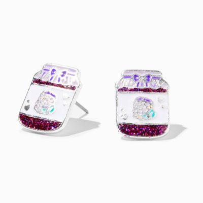 Purple Grape Jam Silver Stud Earrings