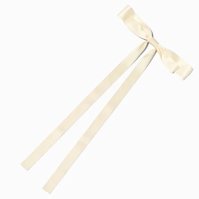 Ivory Extra Long Hair Bow Clip
