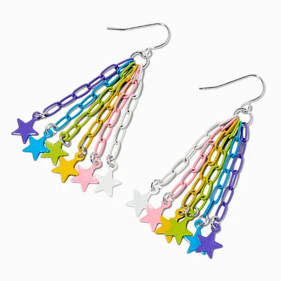 Rainbow Star Chain Drop Earrings