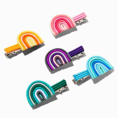 Bright Rainbow Hair Clips - 5 Pack