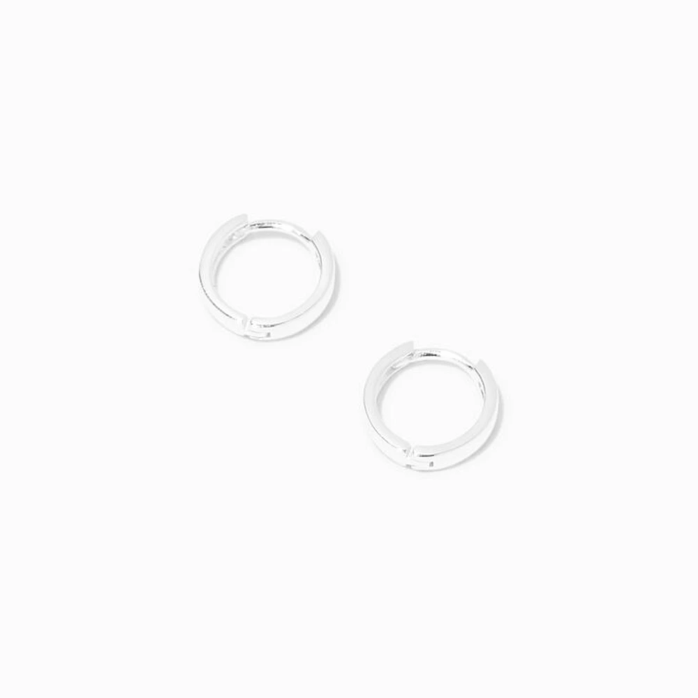 C LUXE by Claire's Sterling Silver 8MM Clicker Hoop Earrings