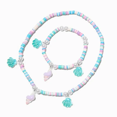 Claire's Club Mermaid Disc Beaded Jewelry Set - 2 Pack