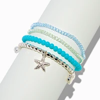 Turquoise Mermaid Stretch Bracelets - 4 Pack