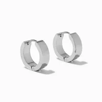 Silver-tone Stainless Steel 12MM Huggie Hoop Earrings