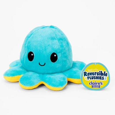TeeTurtle™ Claire's Exclusive Reversible Plushies Blue & Yellow Octopus