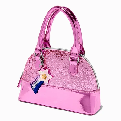 Claire's Starry Pink Glitter Shoulder Bag