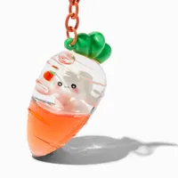 Carrot Water-Filled Glitter Keychain