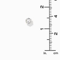 Gold Cubic Zirconia Round Stud Earrings - 7MM