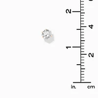 Gold-tone Cubic Zirconia 7MM Round Stud Earrings