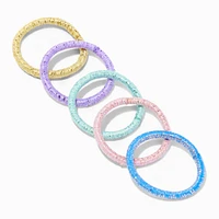 Mixed Pastels Lurex Small Hair Ties - 30 Pack