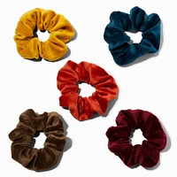 Warm Tone Ribbed Velvet Hair Scrunchies - 5 Pack