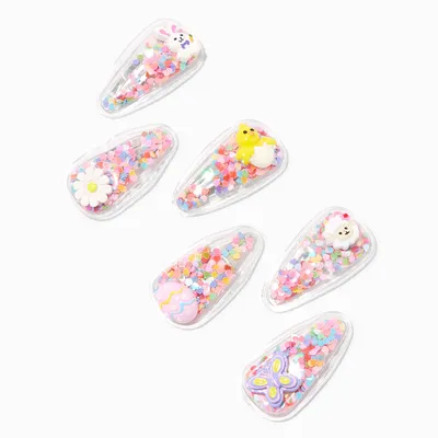 Easter Icons Shakey Confetti Snap Hair Clips - 6 Pack