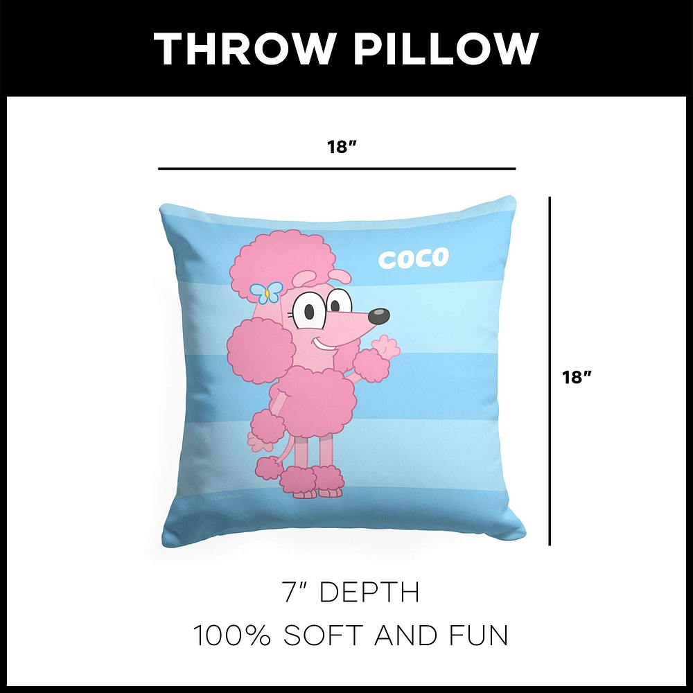 Bluey Roll Call Coco Printed Throw Pillow (ds)