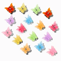 Soda Can Rainbow Butterfly Mini Hair Claws - 16 Pack