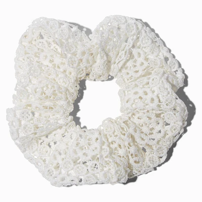 White Eyelet Hair Scrunchie