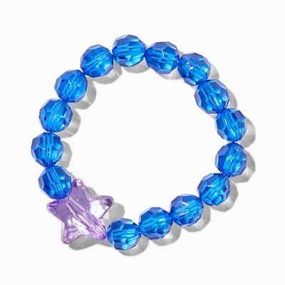 Claire's Club Purple Star Blue Beaded Stretch Bracelet