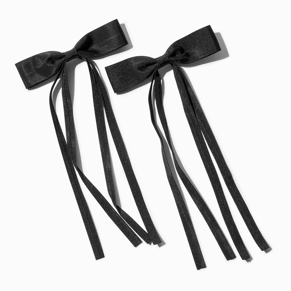 Grosgrain Ribbon Long Tail Hair Bow Clips