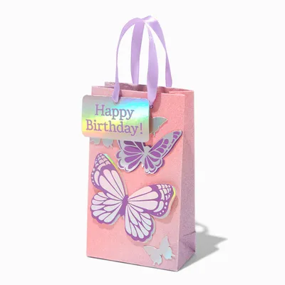 Happy Birthday 3-D Butterfly Gift Bag - Small