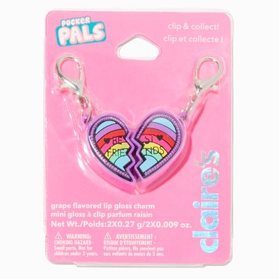 Pucker Pals Best Friends Split Heart Lip Gloss Charm - 2 Pack