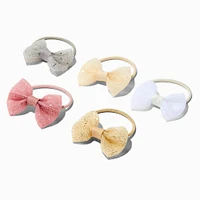 Claire's Club Neutral Glitter Bow Hair Ties - 10 Pack