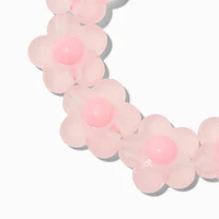 Claire's Club Pink Frosted Flower Stretch Bracelet