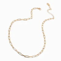 Gold-tone Paperclip Chain Necklace