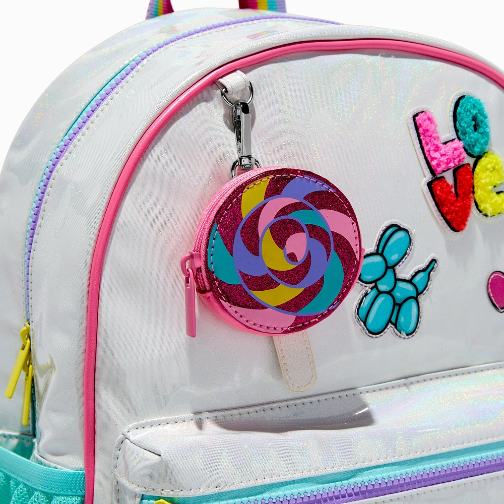 Claire's Club White Holographic Candy Dome Backpack
