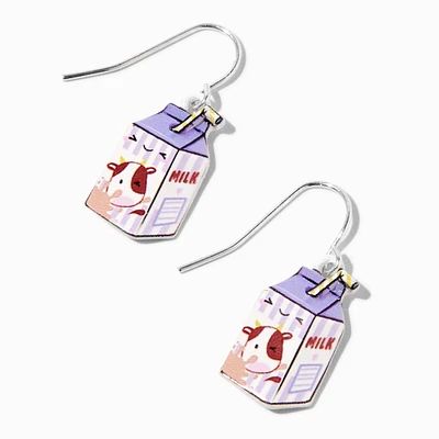 Purple Milk Carton 1" Drop Earrings