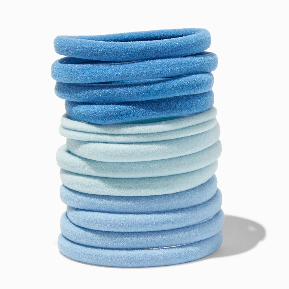 Tonal Blue Rolled Hair Ties - 12 Pack