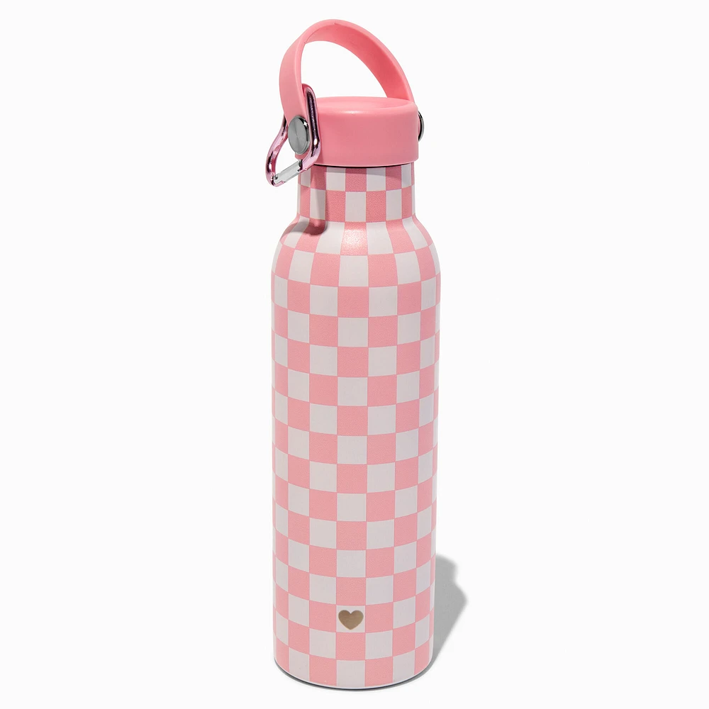 Checkered Stainless Steel Water Bottle