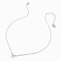 Silver-tone Mini Bow Pendant Necklace