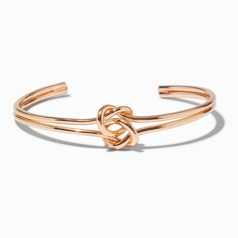 Gold-tone Double Knot Cuff Bracelet