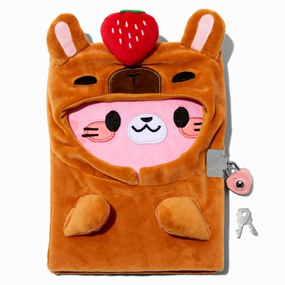 Capybara Costume Cat Plush Lock Diary