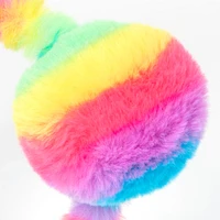 Bright Rainbow Plush Pom Pom Ears Headband