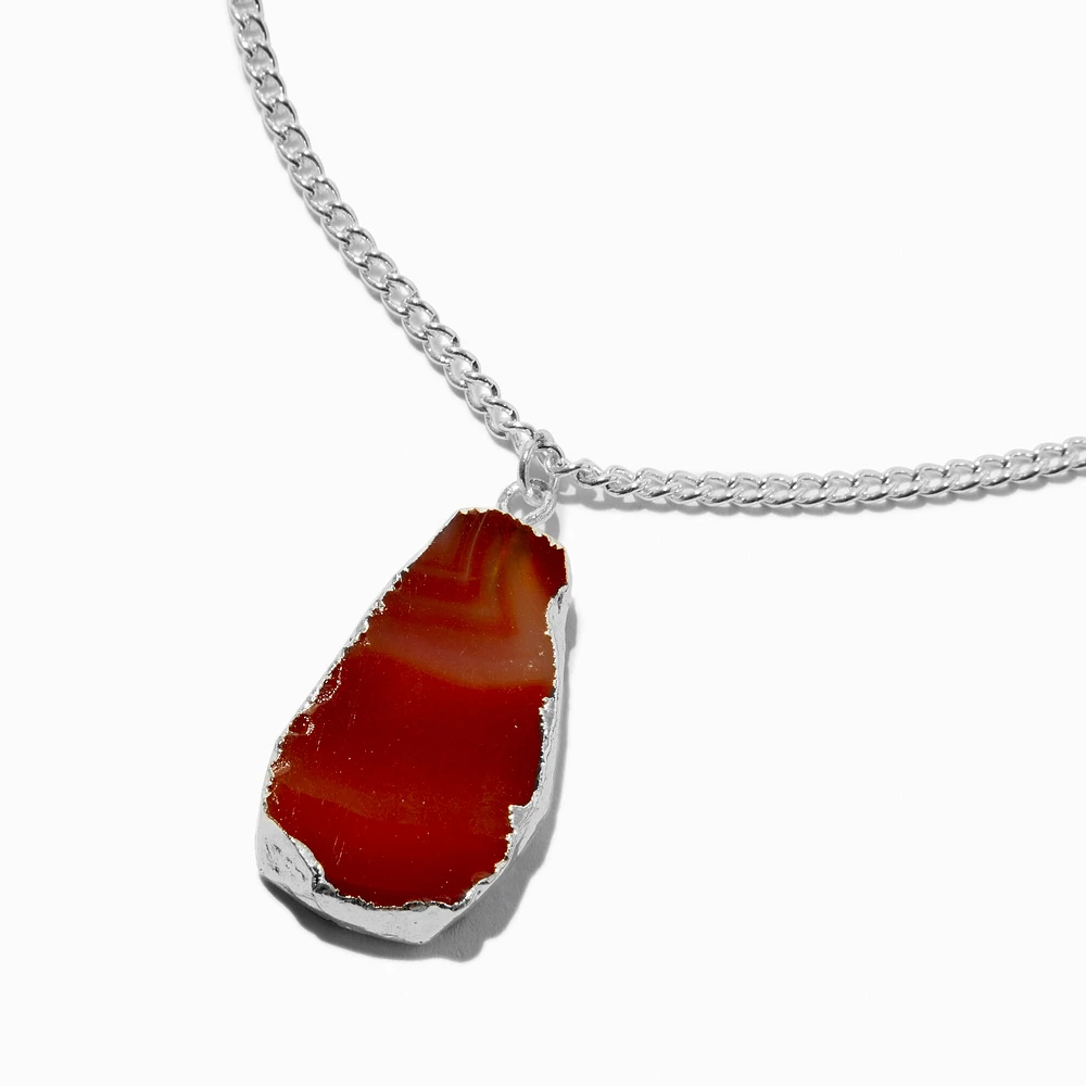 Red Agate Long Pendant Necklace