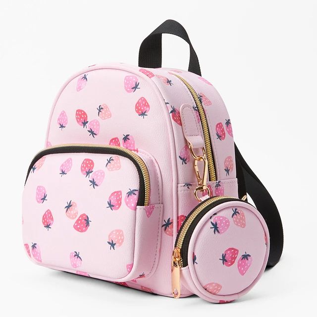 cute mini backpacks claire's Claire's Pink Strawberry Backpack