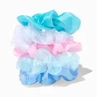 Pastel Holographic Sheer Hair Scrunchies - 5 Pack
