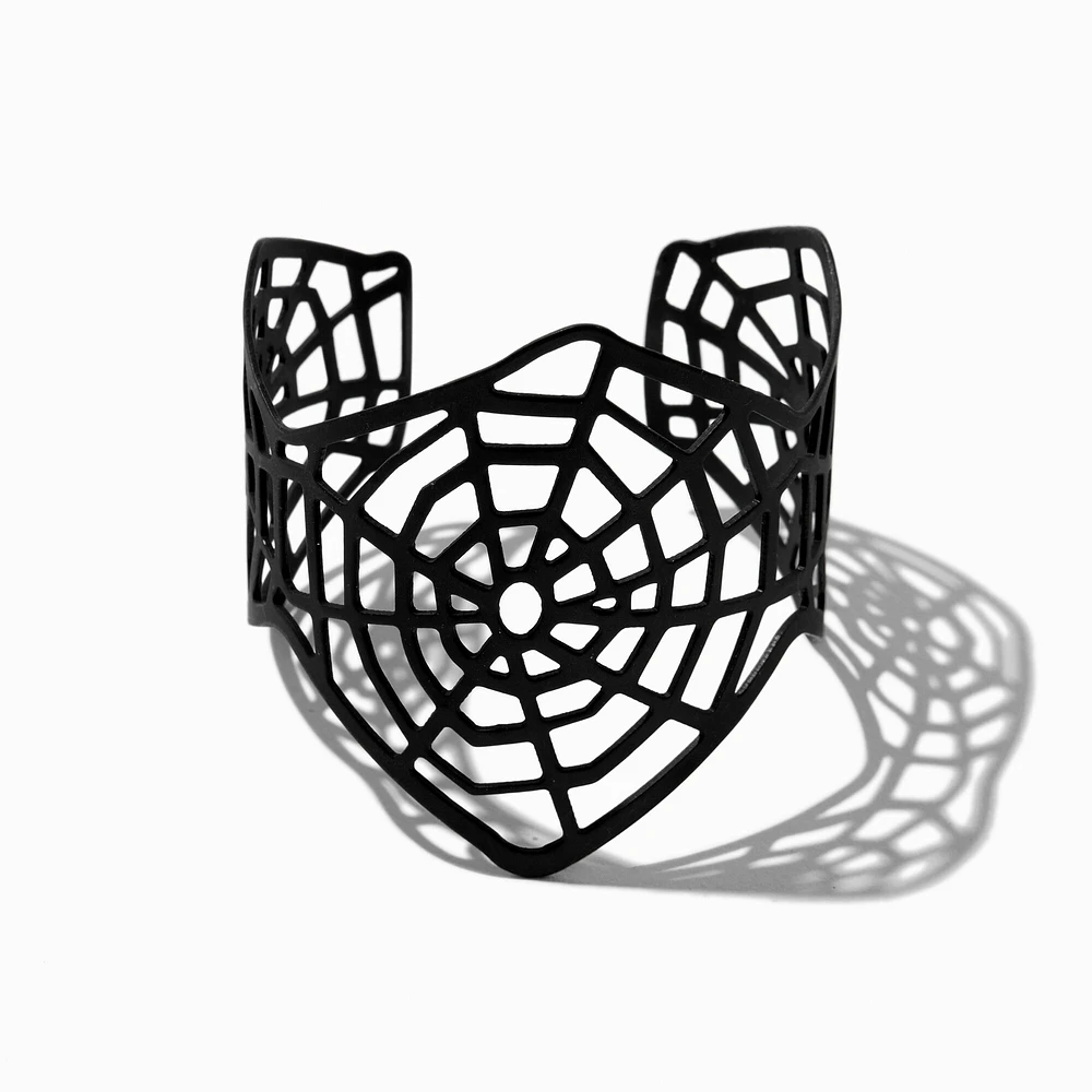 Black Spiderweb Cuff Bracelet